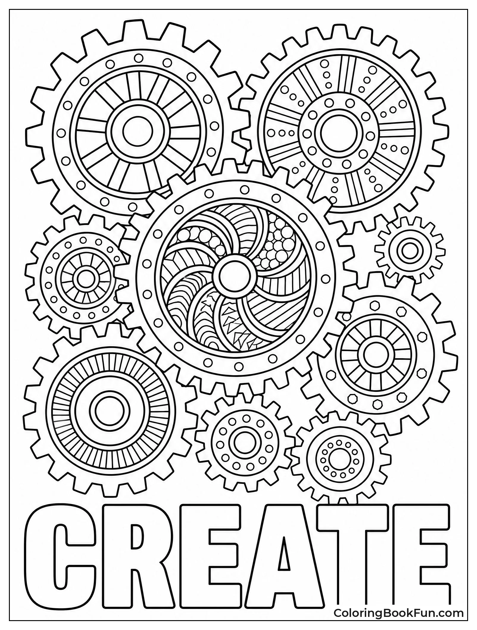 Overlapping Gears with Metal Details
