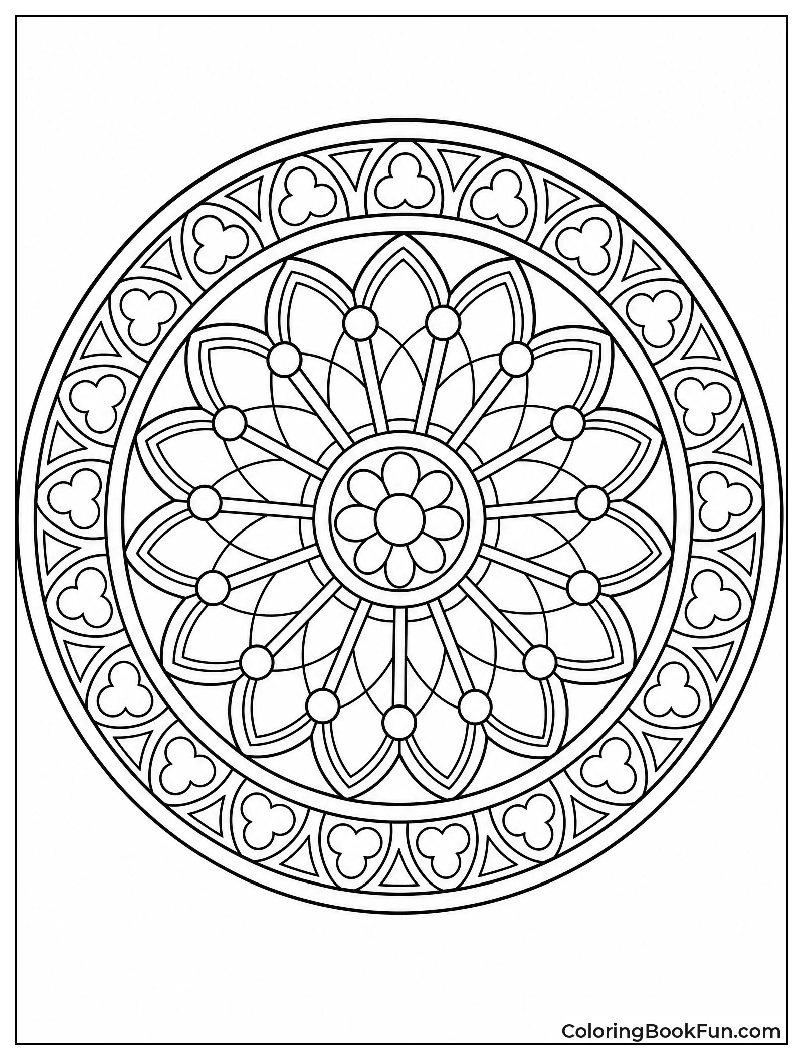 Gothic Window with Intricate Sections