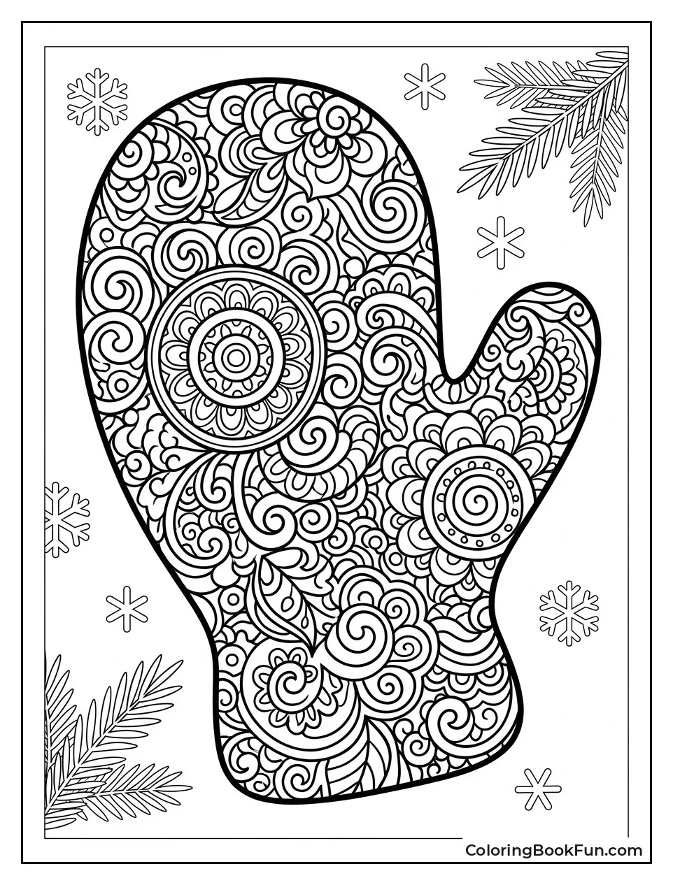 Zentangle Patterns Inside a Mitten