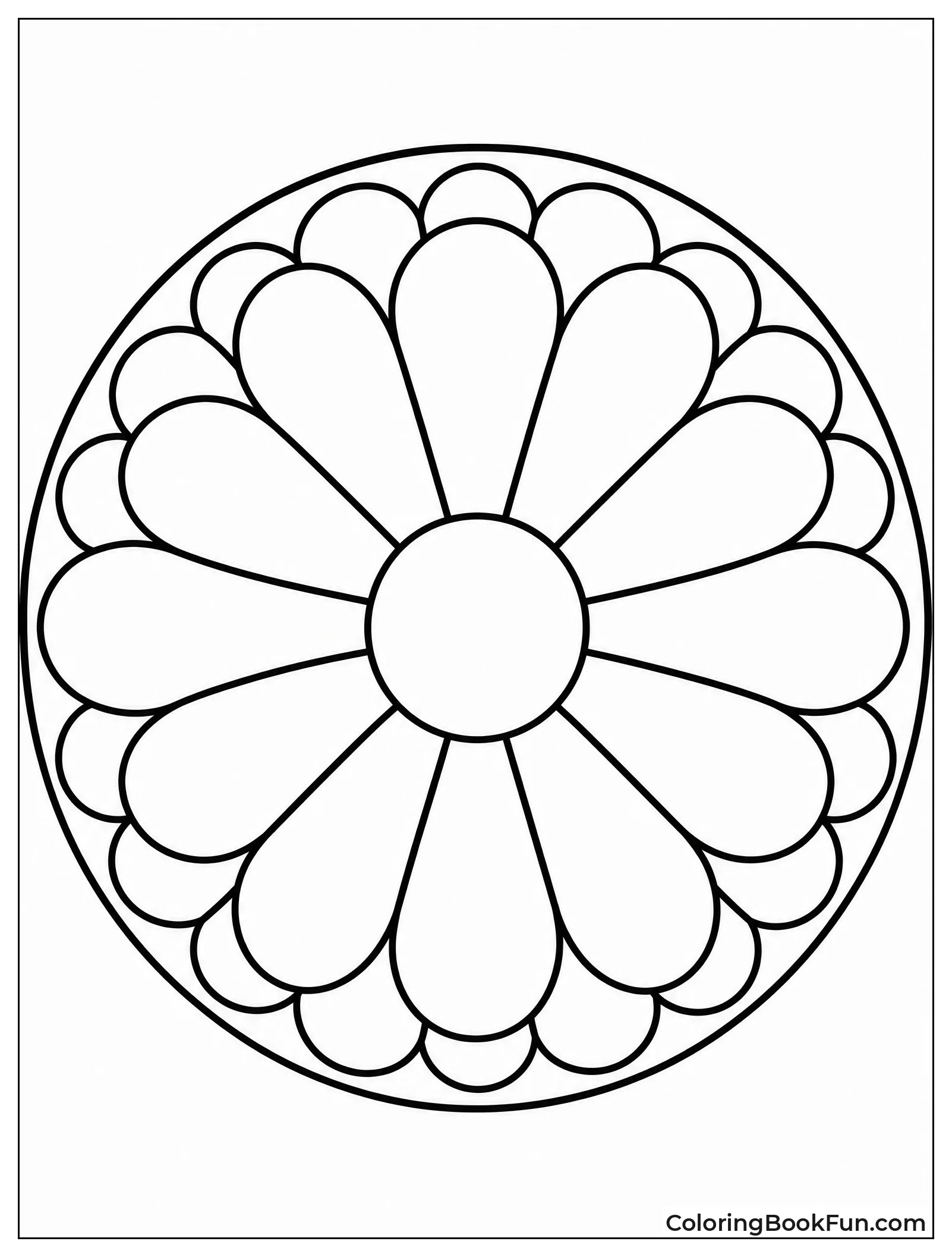 Simple Mandala with Teardrop Petals