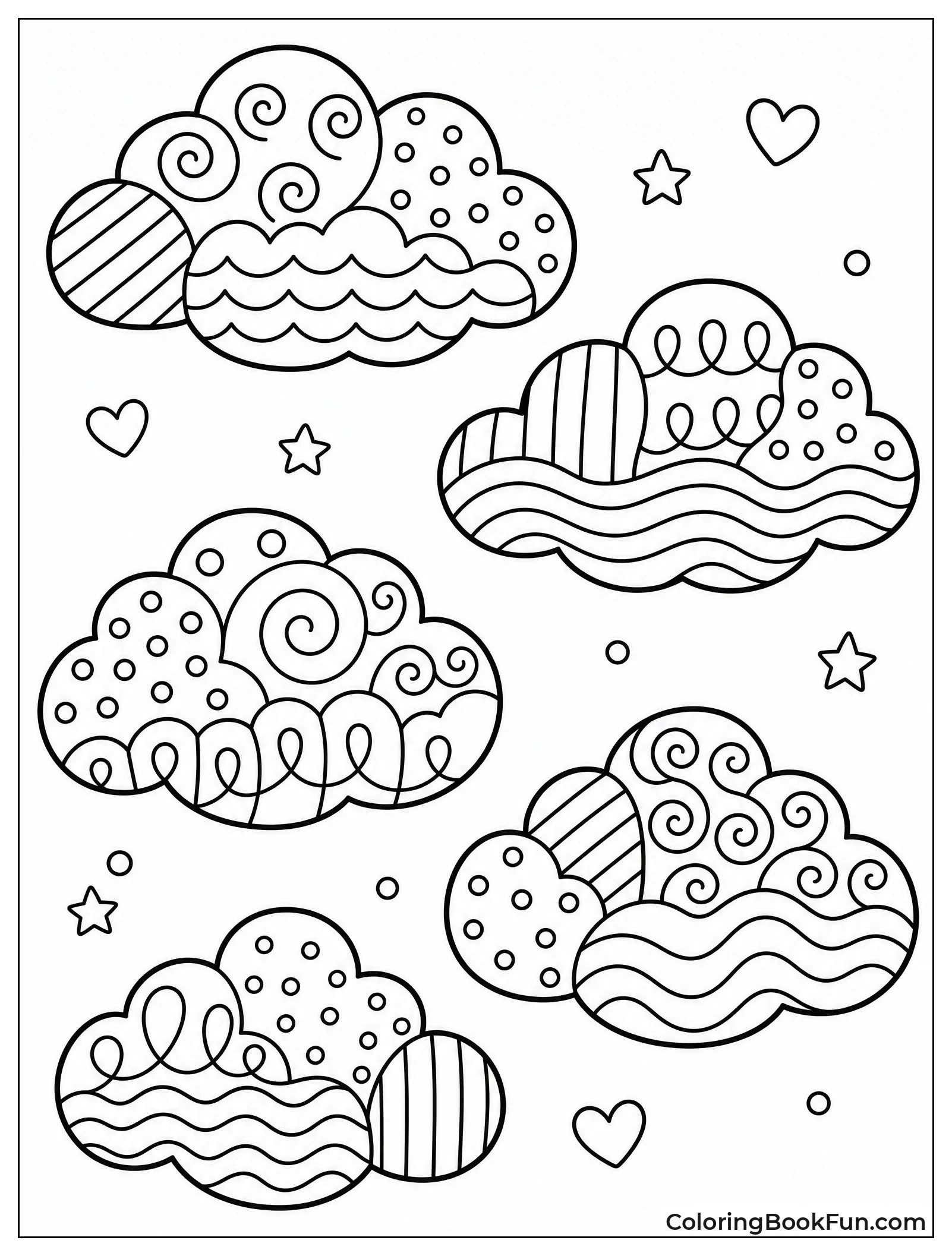 Playful Clouds Filled with Swirls