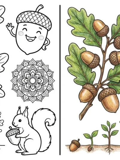 Acorn coloring pages