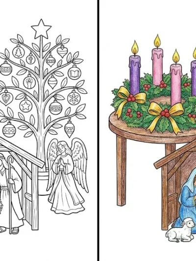 Advent coloring pages