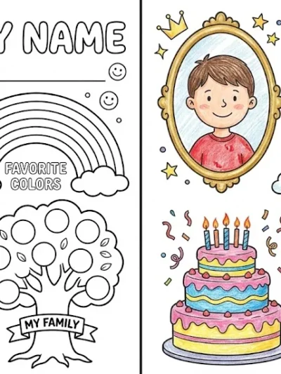 All About Me coloring pages