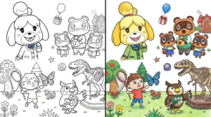 animal crossing coloring pages