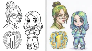 billie eilish coloring pages