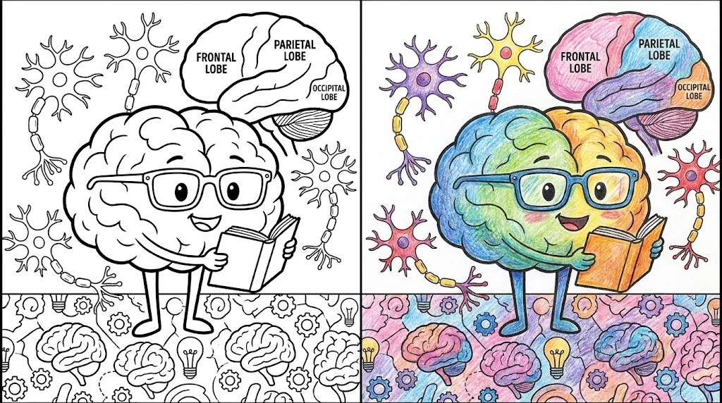 brain coloring pages