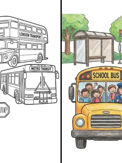 Bus coloring pages