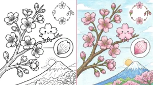 cherry blossom coloring pages