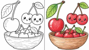 cherry coloring pages