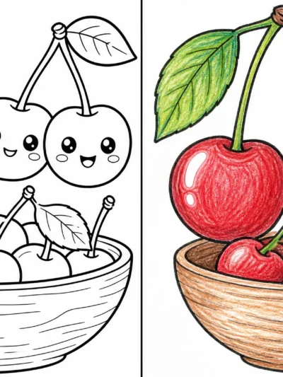 Cherry coloring pages