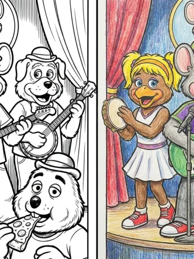 Chuck E Cheese coloring pages