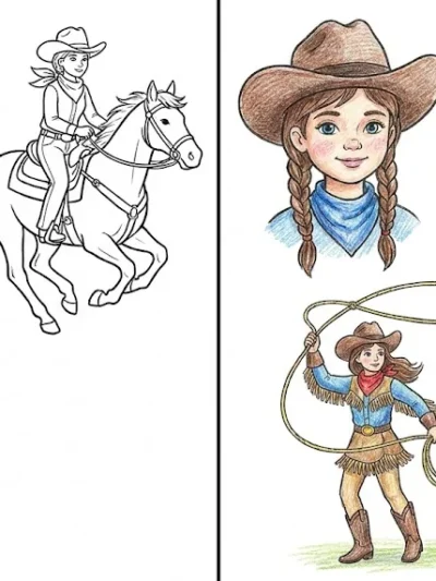 Cowgirl coloring pages