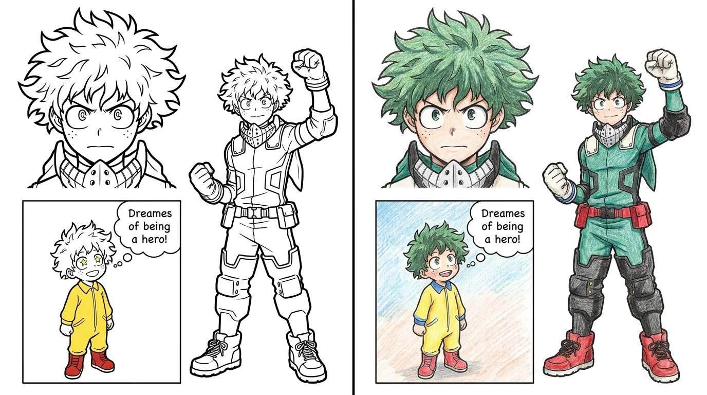 deku coloring pages