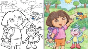 dora the explorer coloring pages