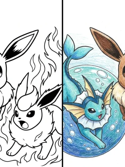 Eevee Evolutions coloring pages