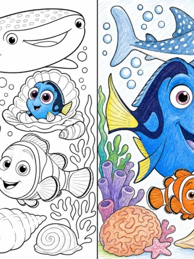 Finding Dory coloring pages
