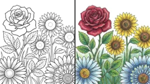 floral coloring pages