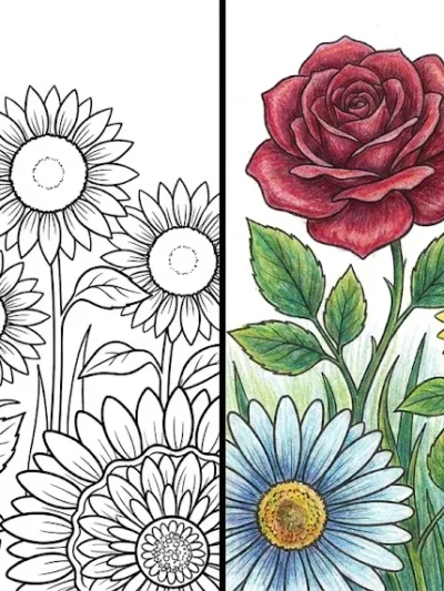 Floral coloring pages
