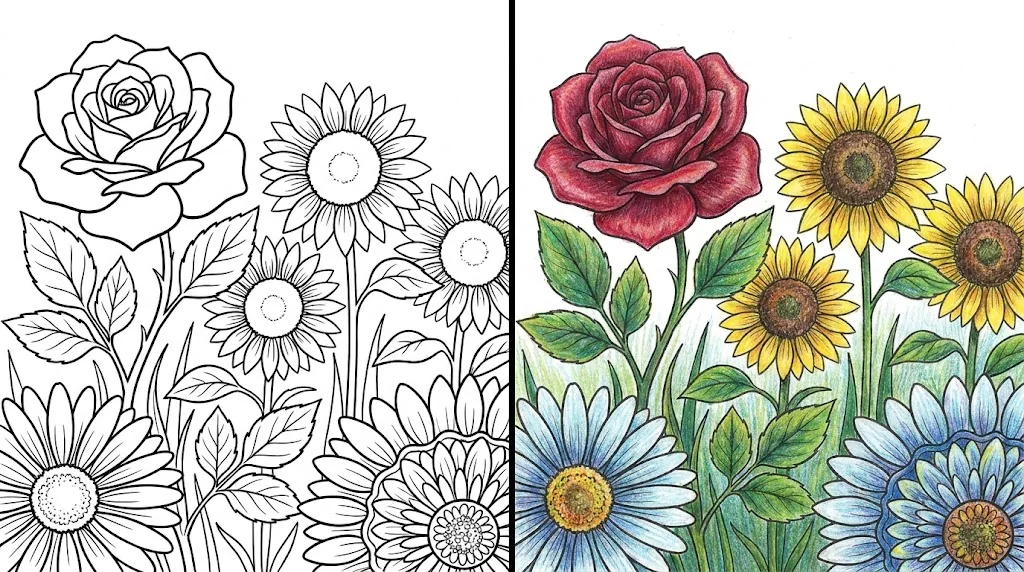 floral coloring pages
