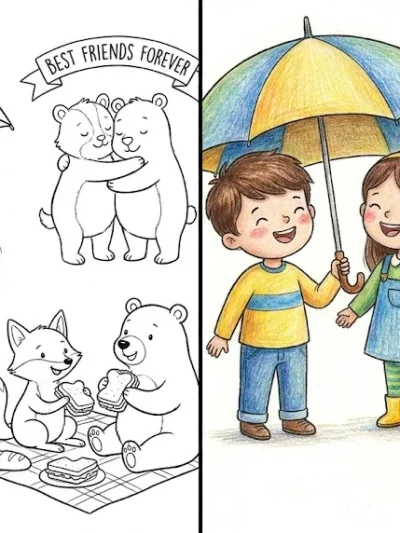 Friendship coloring pages