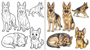german shepherd coloring pages