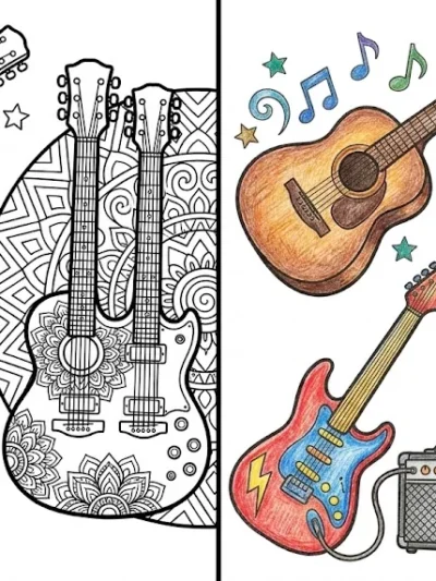 Guitar coloring pages