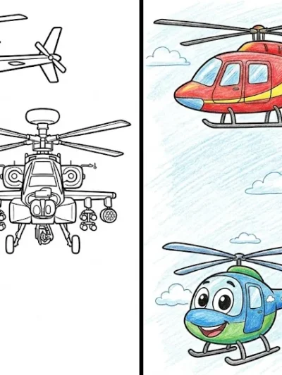 Helicopter coloring pages