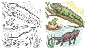 iguana coloring pages