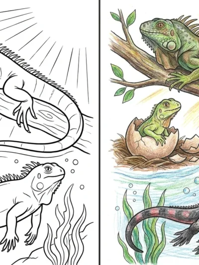 Iguana coloring pages