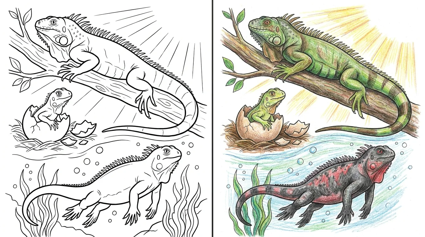 40 Iguana Coloring Pages (Free PDFs)