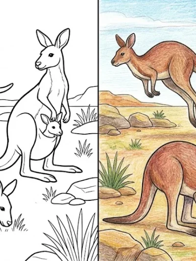 Kangaroo coloring pages
