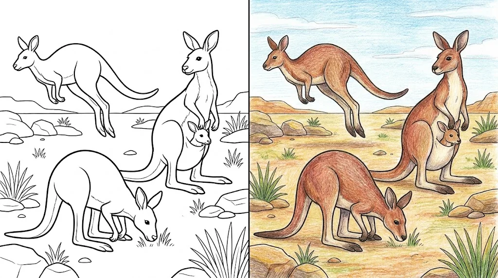 50 Kangaroo Coloring Pages (Free PDFs)