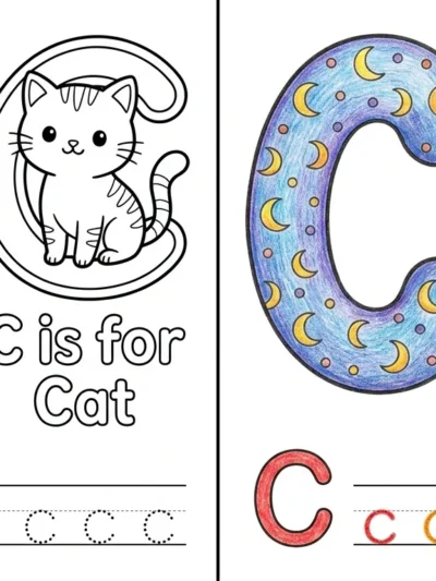 Letter C coloring pages