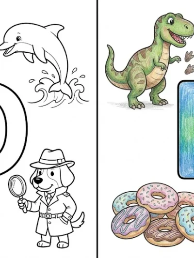 Letter D coloring pages