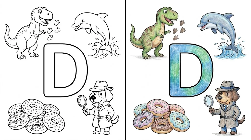 40 Letter D Coloring Pages (Free PDFs)