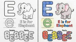 letter e coloring pages