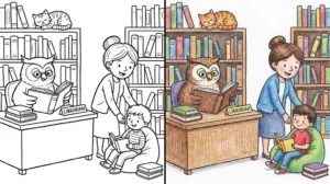 library coloring pages