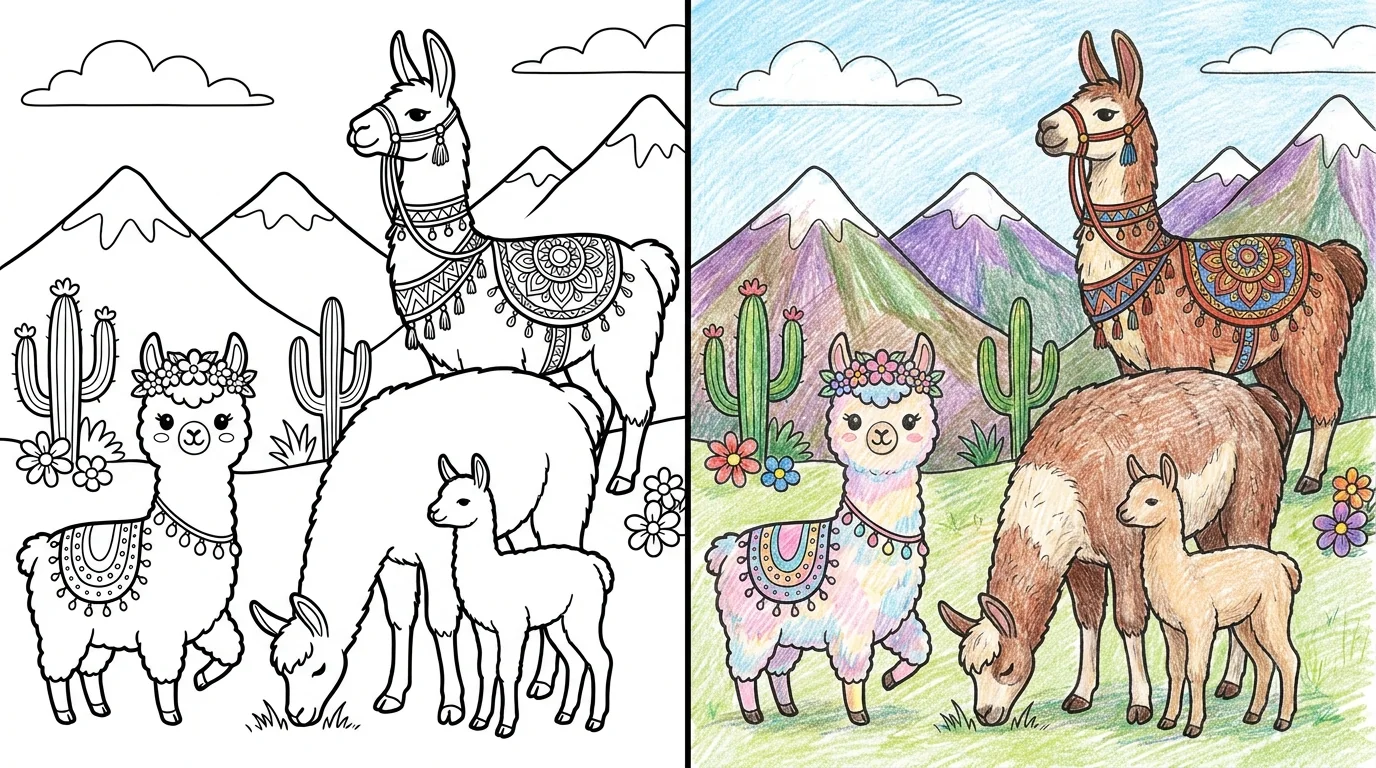 llama coloring pages