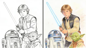 luke skywalker coloring pages