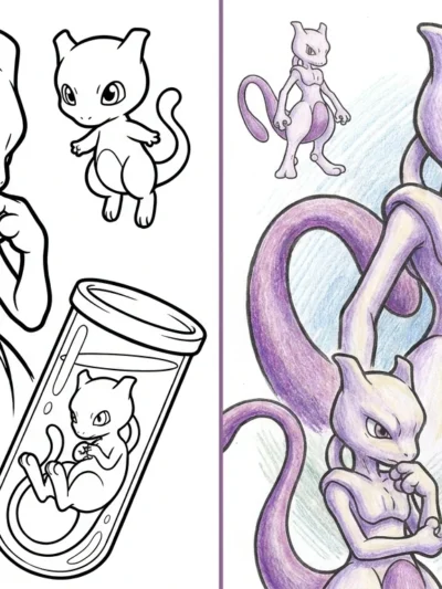 Mewtwo coloring pages