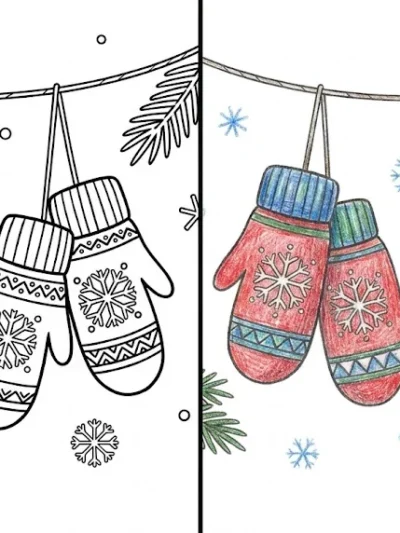 Mitten coloring pages