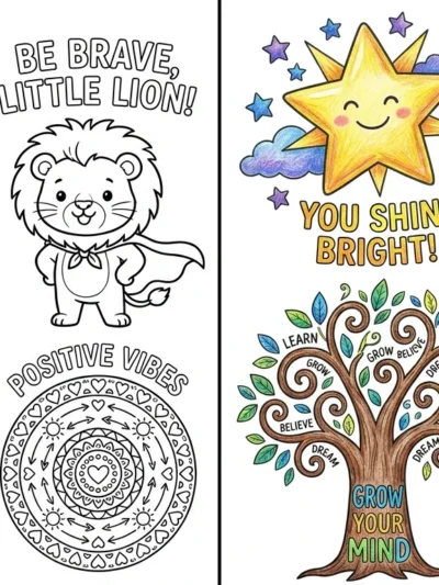 Motivational coloring pages