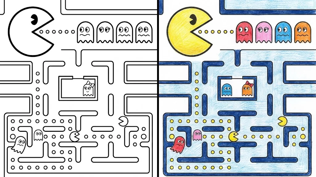 pac man coloring pages