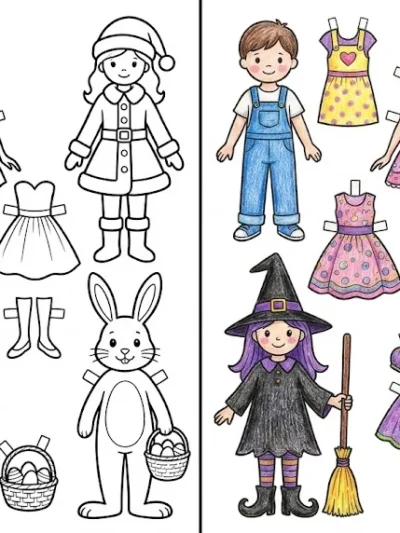 Paper Doll coloring pages