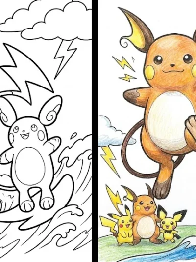 Raichu coloring pages