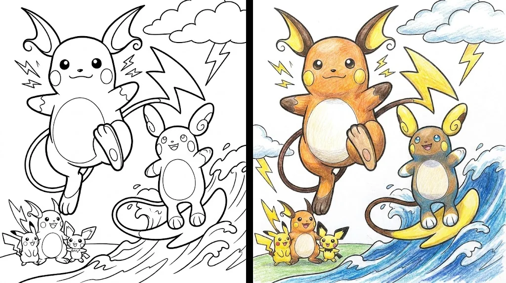 raichu coloring pages