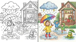rainy day coloring pages