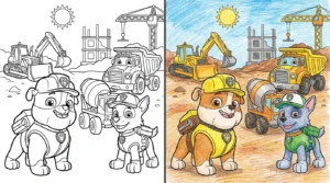 rubble and crew coloring pages