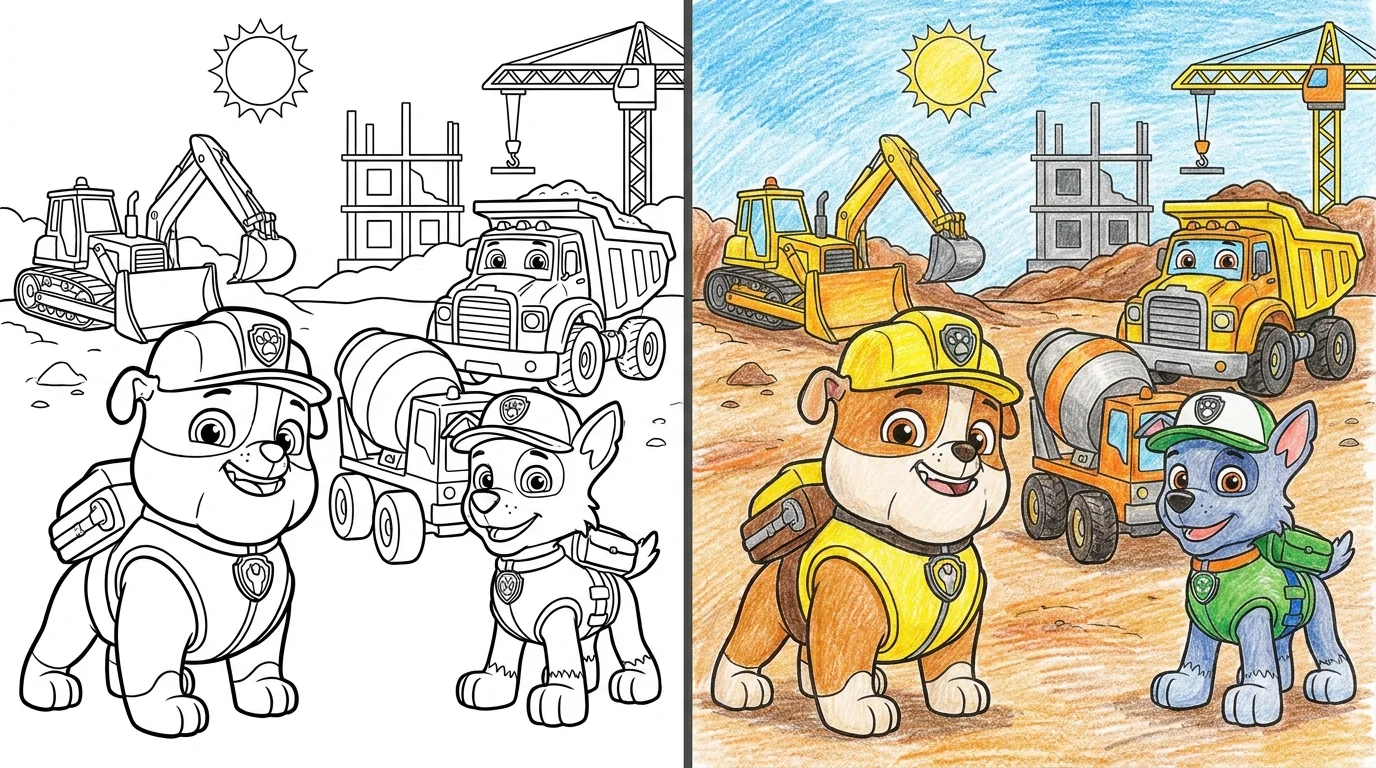 rubble and crew coloring pages